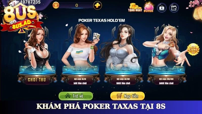 Khám phá Poker Taxas tại 8s