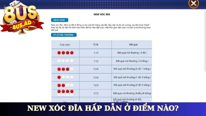 New xóc đĩa hấp dẫn ở điểm nào?