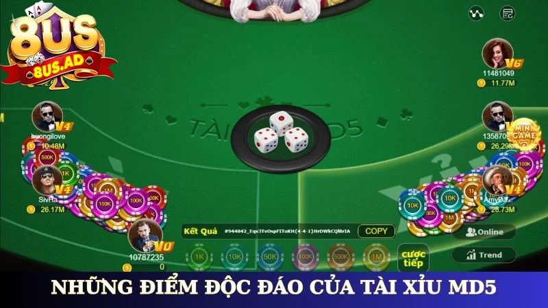 Những điểm độc đáo của tài xỉu MD5